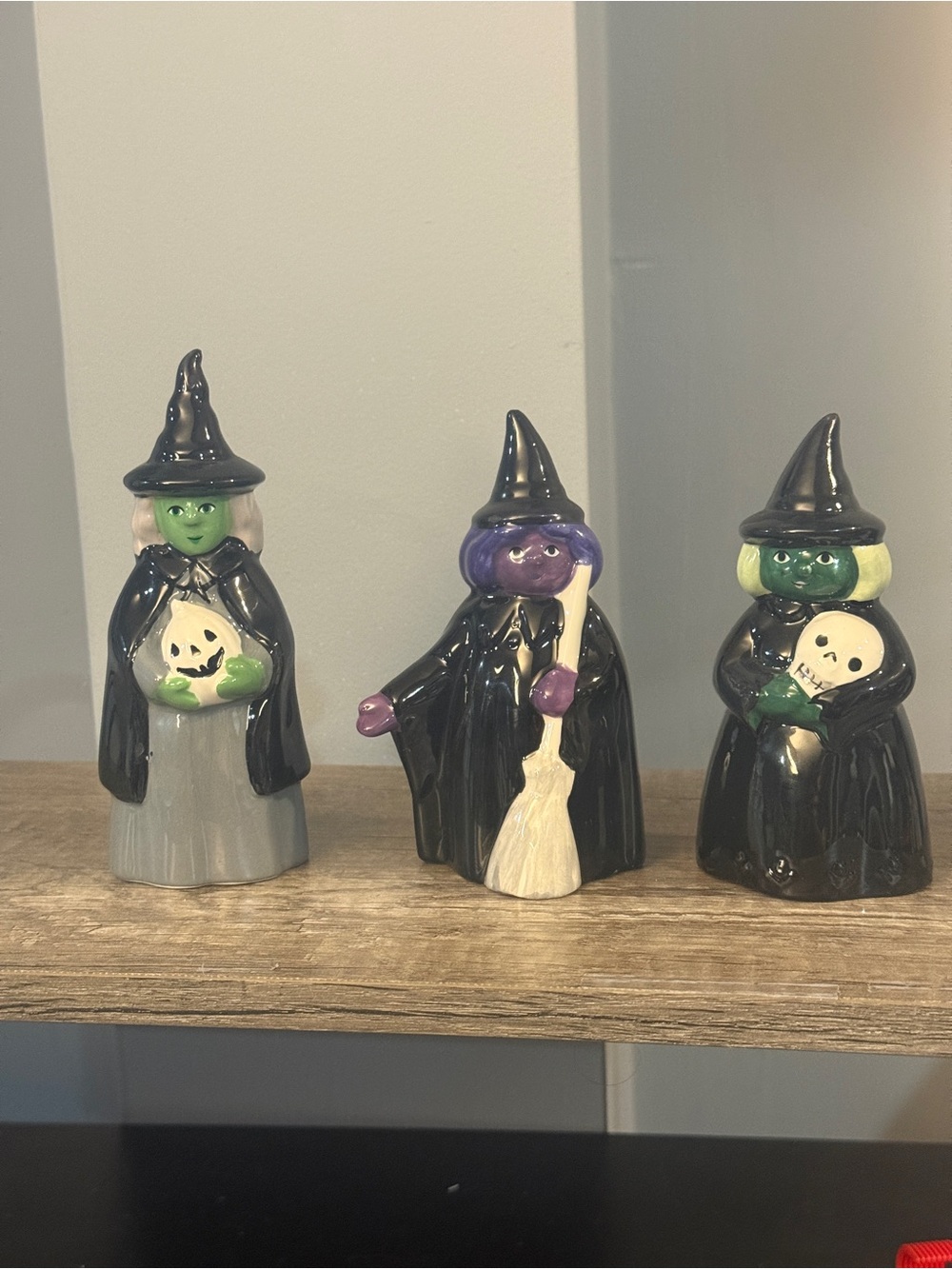 Ceramic Witch Figurines - set of 3